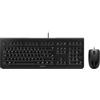 CHERRY DC 2000, Set di Tastiera e Mouse Con Fili, Layout per il Regno Unito (QWERTY), Plug & Play tramite 1 Porta USB, Design Piatto, Mouse Simmetrico, Nero
