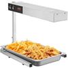 VEVOR Scalda Patate Fritte, Lampada Riscaldante Alimenti Fritti Commerciale 750 W, Stazione Scaldavivande Luce Riscaldante Acciaio Inox, Vasca Scalda Patatine da Tavolo 40-50 ℃ per Ristorante Cucina