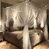 Joyreap Tenda a baldacchino a baldacchino con 4 angoli, per ragazze e adulti, lussuose e accoglienti, accessori decorativi per camera da letto con graziose principesse (bianco, matrimoniale