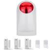 WIBY Kit Sirena Stroboscopica + 3 sensori porta finestra + 2 telecomandi Allarme Casa