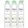 DOVE GO FRESH! Deodorante spray maxi Cetriolo e The Verde 250ml- PEZZI 3.