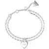 Guess Bracciale Donna GUESS UBB04 211JW RH Acciaio Rodiato con Cuore Pendente Misura L