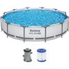 Bestway Piscina tonda rotonda fuoriterra con telaio fuori terra pompa Bestway 366 x 76H