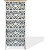 Mobili Rebecca Rebecca Mobili Cassettiera 5 Cassetti Moderna Legno Chiaro Bianco Blu 93x40x30