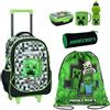 Minecraft Set Zaino Trolley Grande Astuccio Box Merenda Scuola Elementare