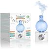 Puressentiel - Diffusore di oli essenziali a nebulizzazione - BLU - Diffusore Aromaterapia in legno di Hevea e vetro soffiato - Diffusione a freddo - Senza acqua