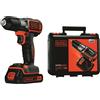 BLACK+DECKER TRAPANO AVVITATORE BATTERIA LITIO 18V B+D TECNOLOGIA AUTOSENSE ASD184K + VALIGET