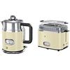 Russell Hobbs Retro 21672-70 Bollitore Elettrico, 2400 Watt, 1.7 Litri, Acciaio Inossidabile, Crema + Retro Collection Tostapane, 1300 W, Acciaio Inossidabile, 2 Scomparti, Crema