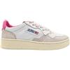AUTRY AULW CN05 sneakers da donna in pelle e tessuto colore bianco - fuxia