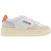 AUTRY AULW CN06 sneakers da donna in pelle e tessuto colore bianco - arancione