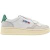 AUTRY AULW CN03 sneakers da donna in pelle e tessuto colore bianco - verde