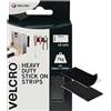 VELCRO Brand Strisce adesive alta resistenza, Nero 50mm x 100mm, x8 | Strisce adesive a strappo ad alta resistenza, ideali per la casa e le decorazioni