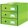 Leitz Click & Store Cassettiera a 3 Cassetti Pieghevole, Organizer per Riporre Documenti, Cataloghi e Riviste in Formato A4, Adatta per Casa e Ufficio, Verde, 60484054