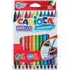 Carioca Pennarelli Carioca Birello Doppia Punta Superlavabili Confezione 12 Colori Misti
