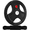 Fitvids Signature Fitness Olympic - Piastra in ghisa da 5,1 cm, per allenamento di forza e sollevamento pesi, stile rivestimento in gomma, 20,4 kg, coppia