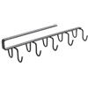 Avilia Porta Tazze Pensile da Cucina - Sottoripiano per Tazze, Ideale anche per Presine e Utensili, con 10 Ganci, in Acciaio, 6x25x6cm, Nero