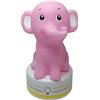 Bieco 04001007 Kinderlampe Elefante, funziona a batterie, circa 17 cm di altezza, colore rosa