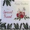 WHITE COTTON CARDS Carta di Cotone Bianco Carte X64 Natale, Inglese Scritta Buon Natale a Un Amico Speciale ..., Fatto a Mano, con Motivo Regalo, Bianco