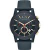 Armani Exchange Orologio Uomo ARMANI EXCHANGE OUTERBANK AX1335 Chrono Silicone Blu