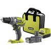 Ryobi TRAPANO AVVITATORE RYOBI "R18DD3-120S" CON KIT BATTERIA LITIO 18 V 2.0 AH E S...