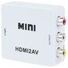 MINI CONVERTITORE HDMI A RCA VIDEO AUDIO RICARICA USB ADATTATORE 1080P TV