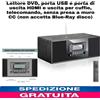 Lettore DVD, porta USB e porta di uscita HDMI e uscita per cuffie, telecomando,