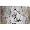 Pintdecor maternità con Drappeggio Quadro, Legno, Bianco Ombrato/Argento, 120x70x4.5 cm, Made in Italy