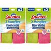 Spontex Microfibre Pavimenti, Panni Pavimenti, Rosa/Verde, 2 Unità (Confezione da 2)