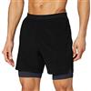 Speedo - Pantaloncini da uomo Reflectwave Flex 2 in 1, Uomo, 8117549023, Black/Oxid Grey, XS