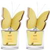 MUHA' | Profumatore per ambiente Butterfly Diffuser, Fragranza Legni Orientali, Diffusore Ambiente con Farfalla in legno di Betulla, Formato da 50 ml (Confezione da 2)