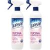 QUASAR PULITO STELLARE Quasar - Cucina Superfici Delicate, Piani a Induzione, Laminati, Marmi, Quarzi - Sgrassa, Protettivo, Senza Aloni - 680 ml (Confezione da 2)