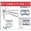 HYADES Kit Antenna Tv Digitale Terrestre UHF Centralino Amplificatore Per 2,4,6 TV ^^^