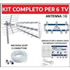 HYADES Kit Antenna Tv Digitale Terrestre UHF Centralino Amplificatore Per 2,4,6 TV ^^^