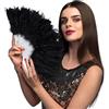 Boland - Ventaglio con piume, 23 cm, ideale per costumi anni '20 o per una festa a tema Charleston, accessorio per carnevale