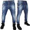 Klixs Jeans Jeans Uomo Klixs Denim pitturati con catena pantaloni slim fit elasticizzati 172