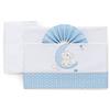 italbaby completo di lenzuoline ricamate per carrozzina moon azzurro
