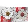 Pintdecor Fiorita Quadro, Legno, Oro/Argento/Rosso, 140x70x4.5 cm, Made in Italy