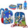 Sonic Set Zainetto Scuola Sonic Ok Zaino in 3D asilo 5 pezzi Portamerenda Borraccia