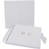 WHITE COTTON CARDS C16 C 27 x 30 x 4 cm 16th Birthday Coupe Glass Memory Book, Bianco