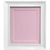 FRAMES BY POST Scandi - Cornice portafoto vintage bianca con supporto rosa e bordo di supporto, 16 x 12 per foto dimensioni 30,5 x 25,4 cm