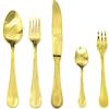 MEPRA Caccia Ice Oro Servizio Dolce, 30 Pezzi, Acciaio Inossidabile 18/10 Cesellato
