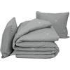 De Witte Lietaer Piper - Set copripiumino e federa, in cotone, grigio, 240 x 220 cm
