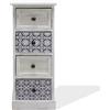 Mobili Rebecca Cassettiera Mobiletto in Legno Bianco e Blu con 4 Cassetti Bagno Shabby Chic