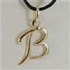CIONDOLO IN ORO GIALLO 18K CON INIZIALE B LETTERA B LUCIDA 2.1 CM CON CORDINO