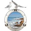 Plage 140432 Self Adhesive Sticker Trompe l' oeil Window Trompe l' oeil Adhesive (polystick) - Port Hole Sable D' Olonne (60 x 75 cm), Vinile, Colorful, 75 x 0.1 x 60 cm