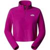 THE NORTH FACE NF0A855N1I71 Women's 100 Glacier Cropped ¼ Zip Maglia Lunga Donna Deep Mulberry Taglia S