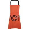 Laroom 13884 - Grembiule Cucina Piatto e Posate Arancione con Doppia Tasca, Colore: Arancione