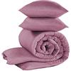 De Witte Lietaer Tarbot - Parure copripiumino e federe, cotone, 240 x 220 cm, colore: Rosa