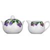 PREMIER Housewares 0722455 Set Zucchero e Panna in Porcellana, Disegno Prugna
