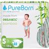 PureBorn 22 Pannolini Taglia 5 (12-17 kg), Ipoallergenico, Ultra assorbente, Pannolini 12-24 mesi, Dermatologicamente testato, Protezione completa, pannolino di alta qualità naturali bambù